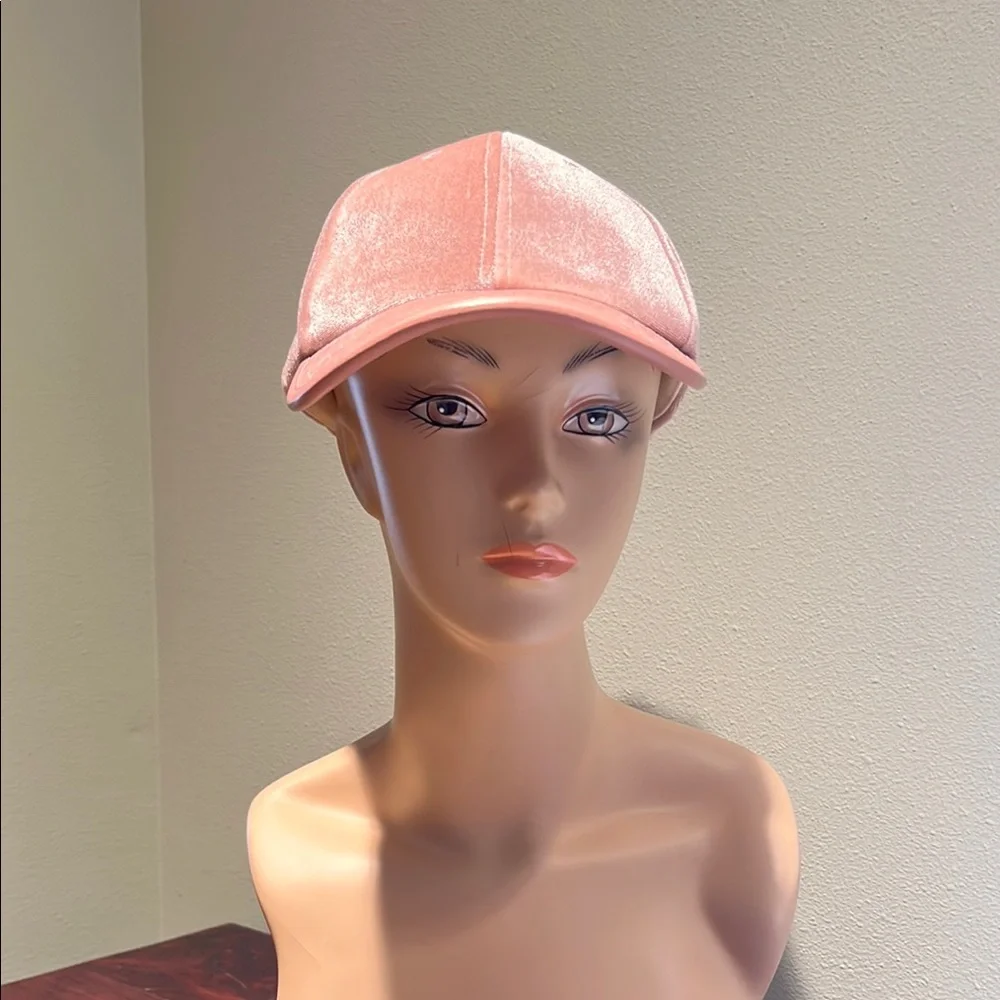 Free People Pink Velvet Women's Cap Adjustable Buckle